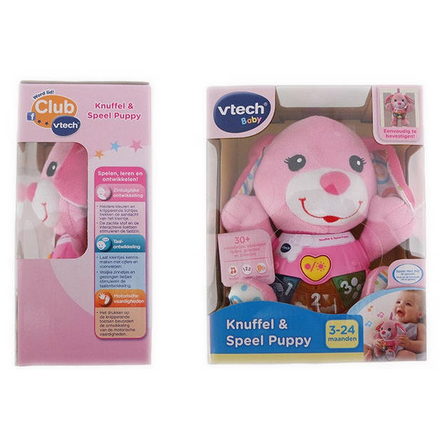VTech Baby knuffel en speel puppy - roze
