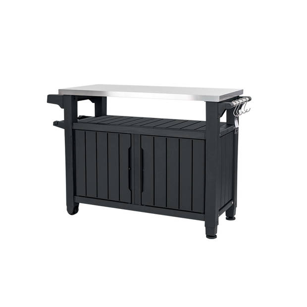 Keter Unity XL BBQ tafel - 134x52x90cm - 207L - Grafiet