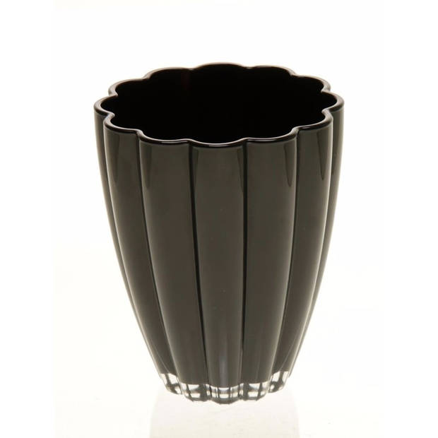 Zwarte glazen vaas 17 cm - Vazen