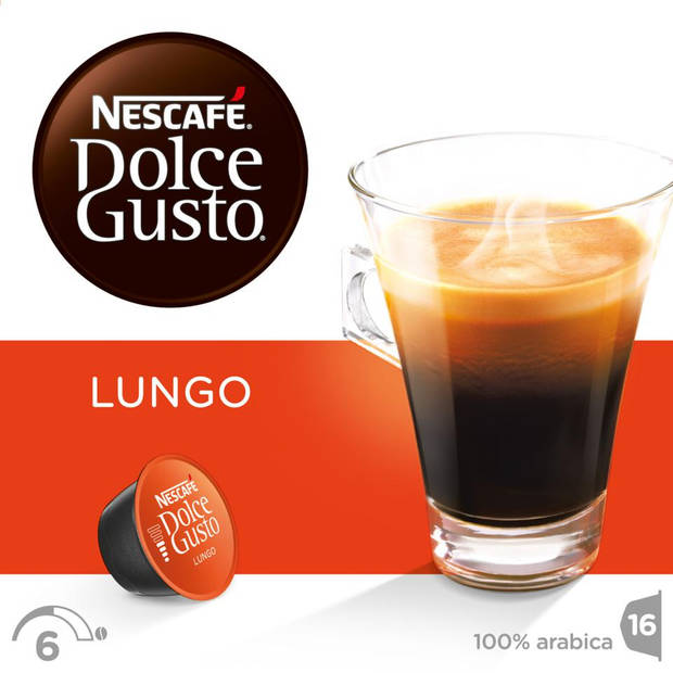 Nescafe Dolce Gusto koffiecups, Lungo, pak van 16 stuks