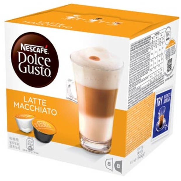 Nescafe Dolce Gusto koffiecups, Latte Macchiato, pak van 16 stuks