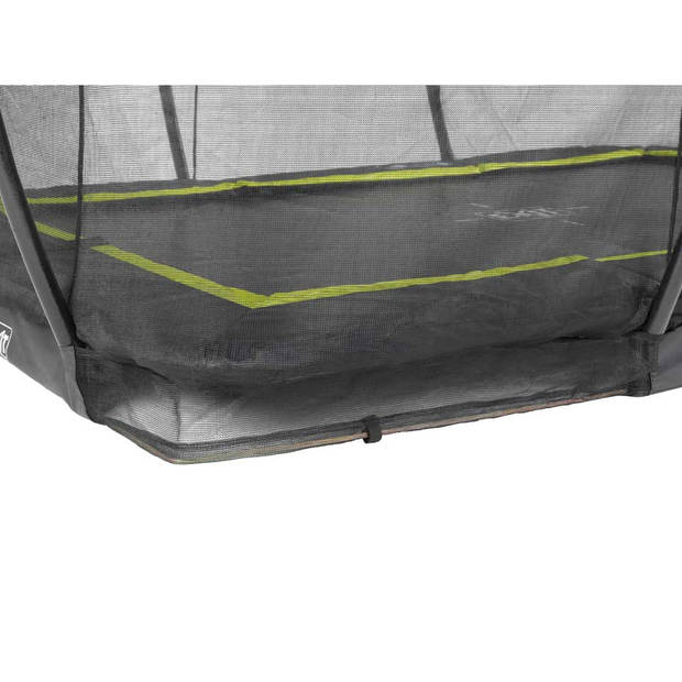EXIT Silhouette verlaagde trampoline met veiligheidsnet rechthoekig - 214 x 305 cm - zwart
