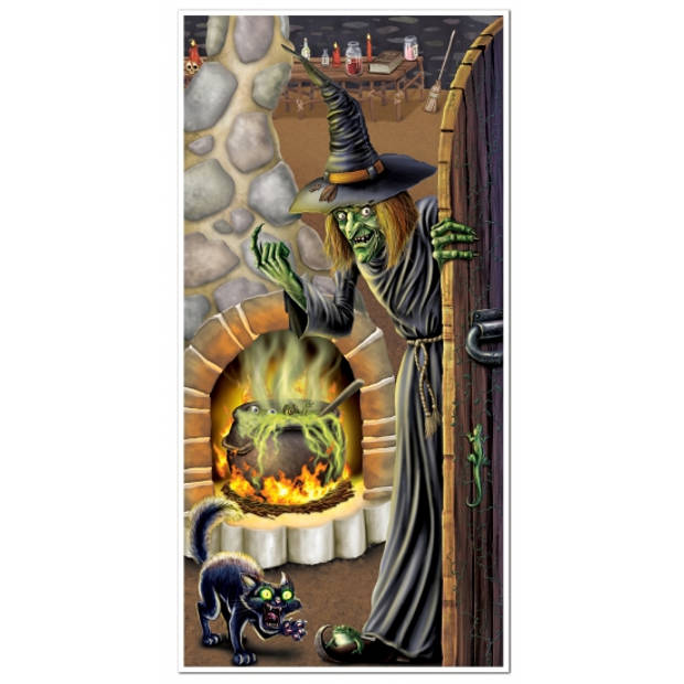 Halloween deurposters heksenketel - Feestposters