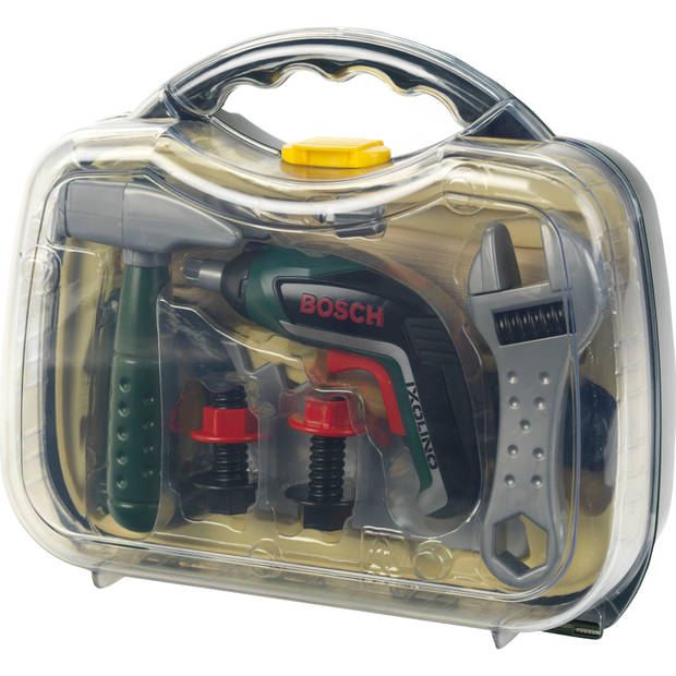 Bosch speelgoed Transparante Gereedschapskoffer met Ixolino Accuschroevendraaier