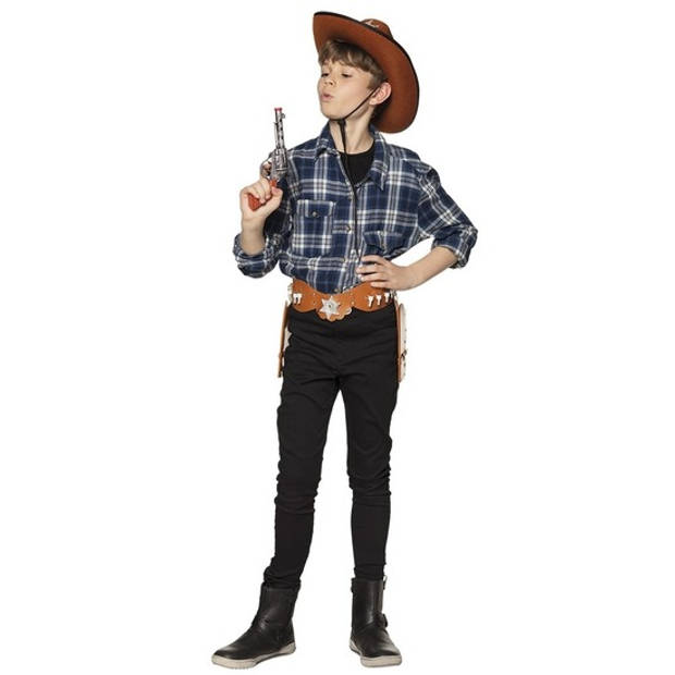 Speel cowboy/sheriff revolver/pistool zilver 20 cm Western thema - Speelgoedpistool