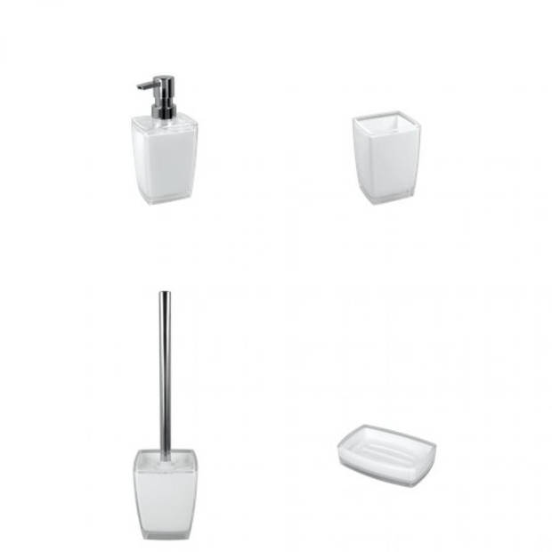 Metaltex set badkameraccessoires zeeppomp beker zeephouder toiletborstel