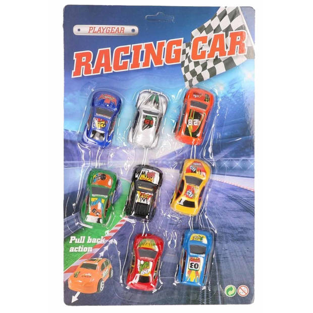 8x race speelgoed autos kado set - Speelgoed auto's