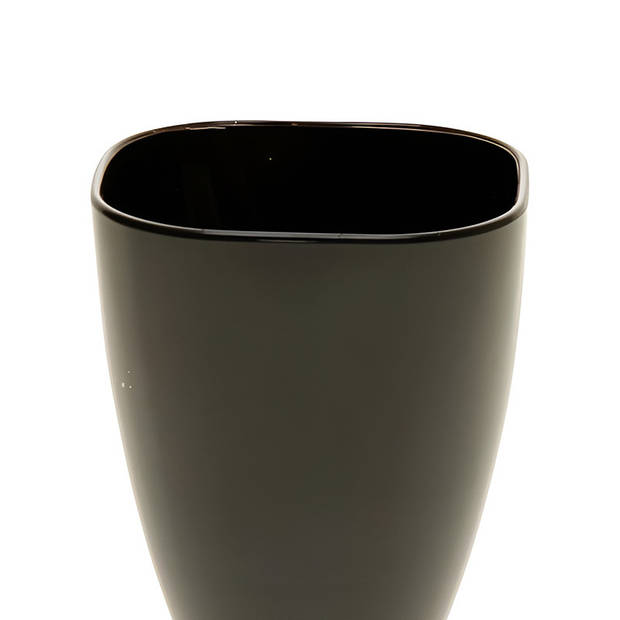 Zwarte vierkante bloemenvaas 17 cm - Vazen