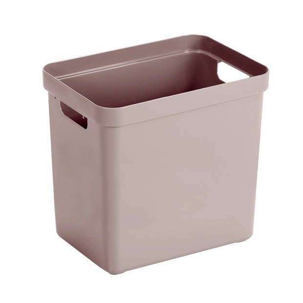 Sunware Opbergbox/mand - oudroze - 25 liter - met deksel hout kleur - Opbergbox
