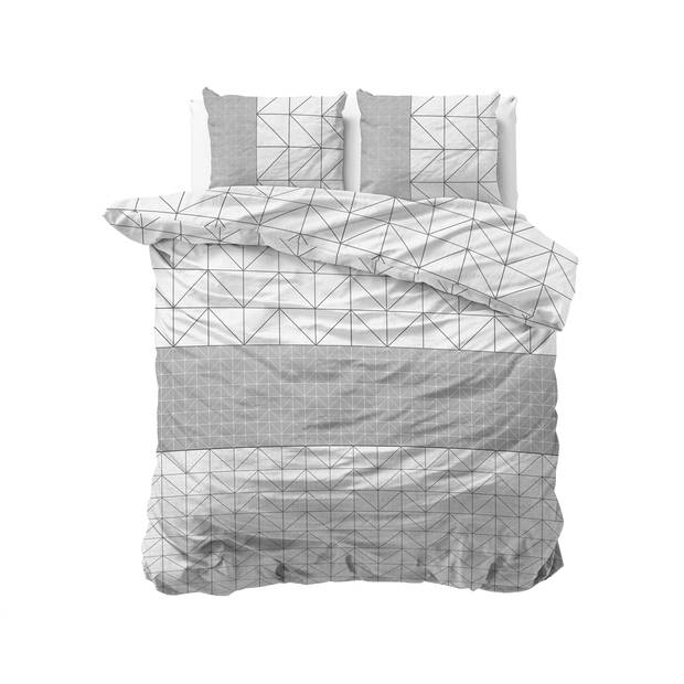 Sleeptime fl gino grey - dekbedovertrek: 2-persoons (200 cm)