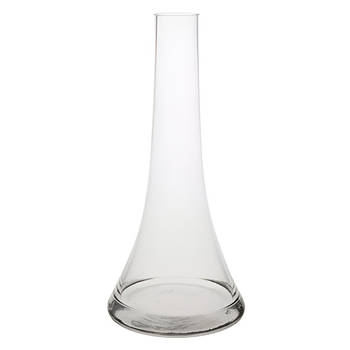 Bellatio Design Losse bloemen Vaas - smal - glas - transparant - 26 cm - Vazen