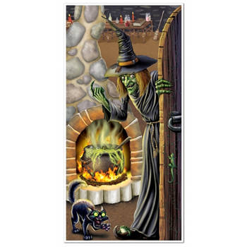 Halloween deurposters heksenketel - Feestposters