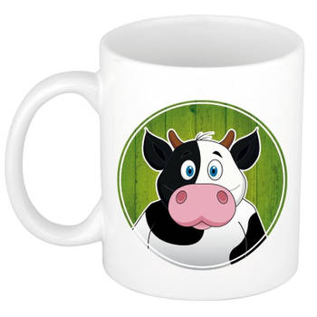 1x Koeien beker / mok - 300 ml keramiek - koe dieren bekers voor kinderen