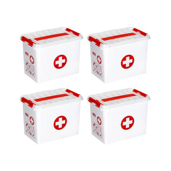 Q-line EHBO doos met inzet 9L rood - Set van 4