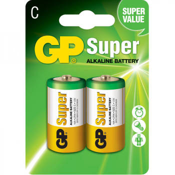 GP Super Alkaline batterijen C/LR14 - 2 stuks