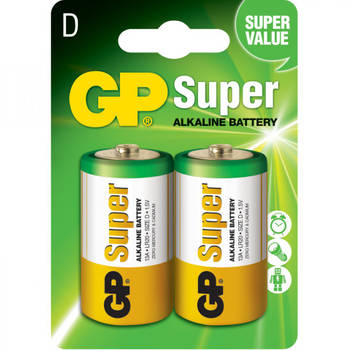 GP Super Alkaline batterijen D/LR20 - 2 stuks