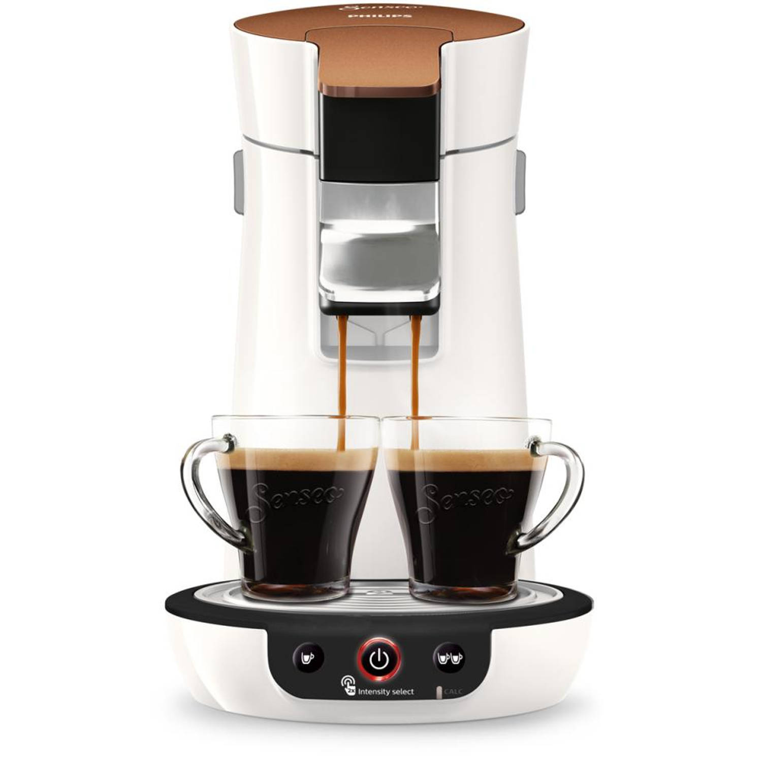 voor De eigenaar Overgave Philips SENSEO® Viva Café koffiepadmachine HD6569/00 - wit/koper | Blokker