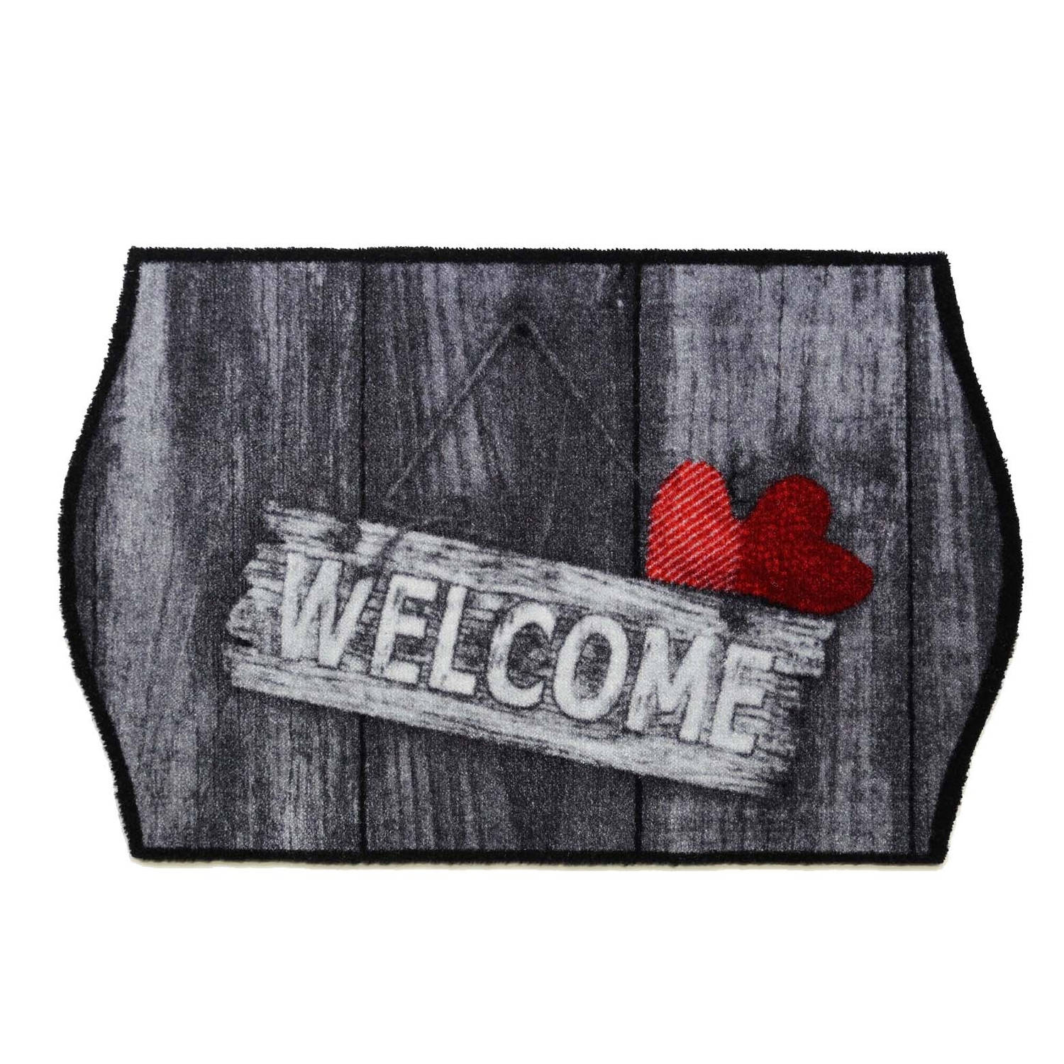 Droogloopmat welcome hearts 50x75 cm