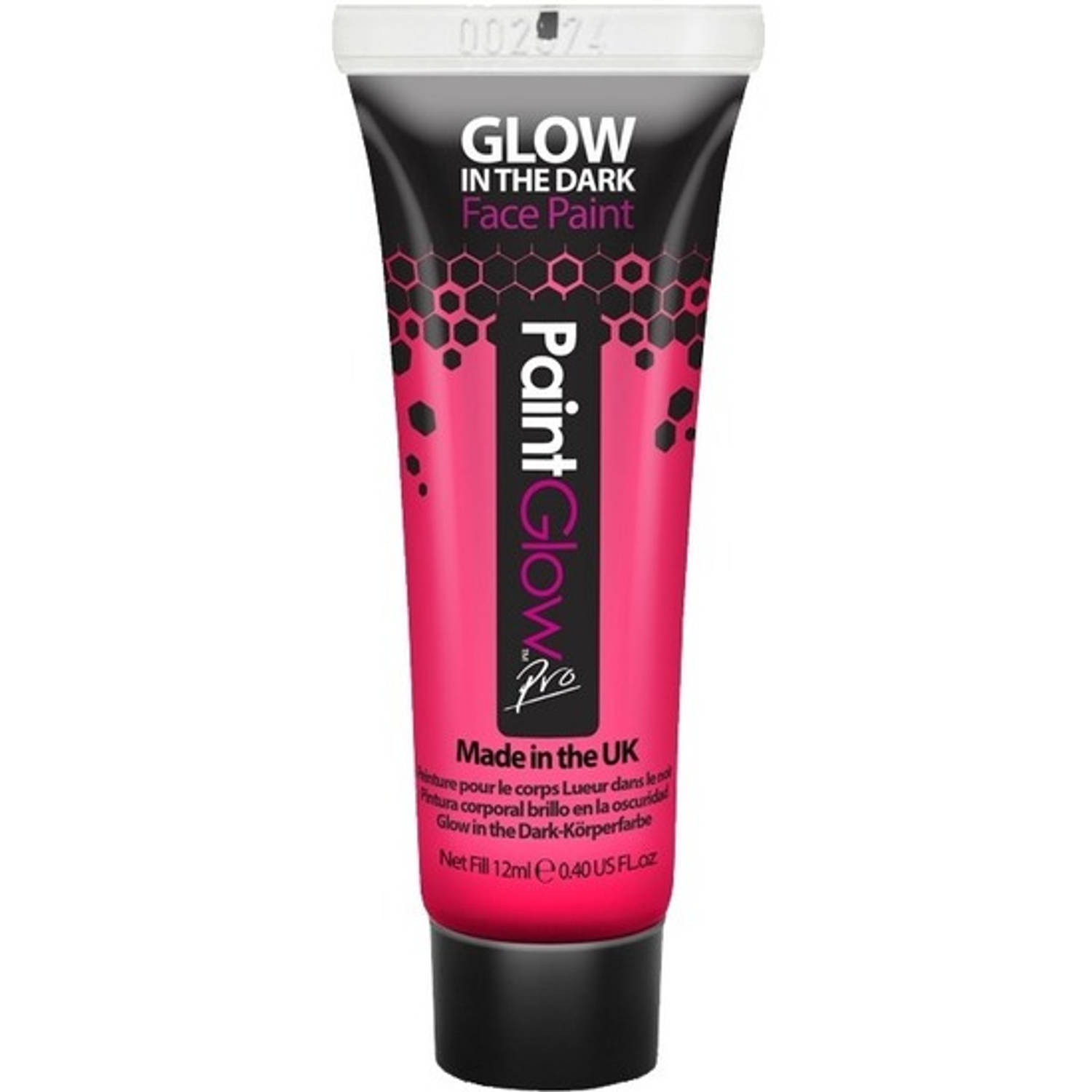 PaintGlow Face/Body paint - neon roze/glow in the dark - 10 ml - schmink/make-up - waterbasis - Schmink