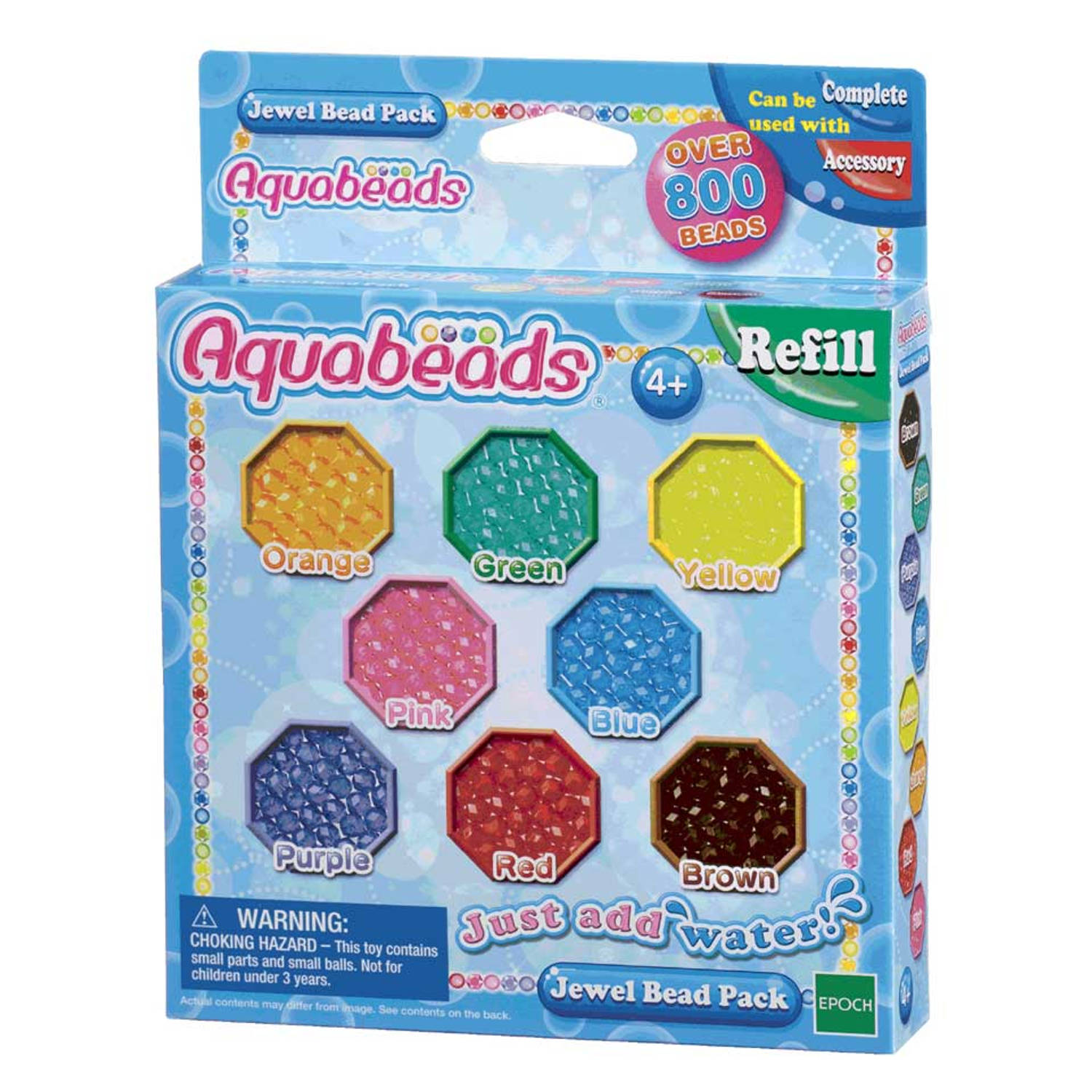 Aquabeads navulling juweelparelpakket- 800 parels- 8 kleuren