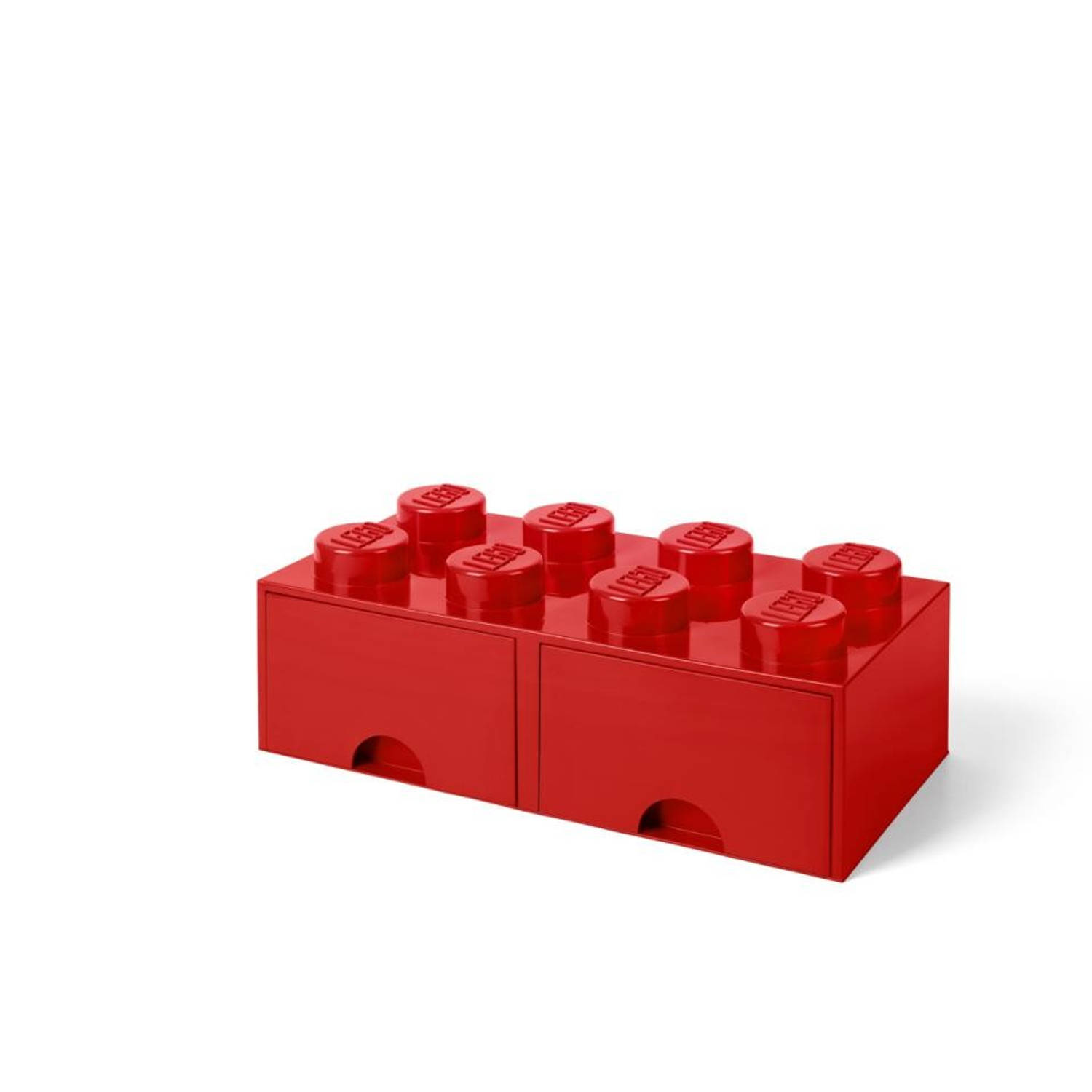 LEGO Storage 8 Knob Brick 2 Drawers (Bright Red)