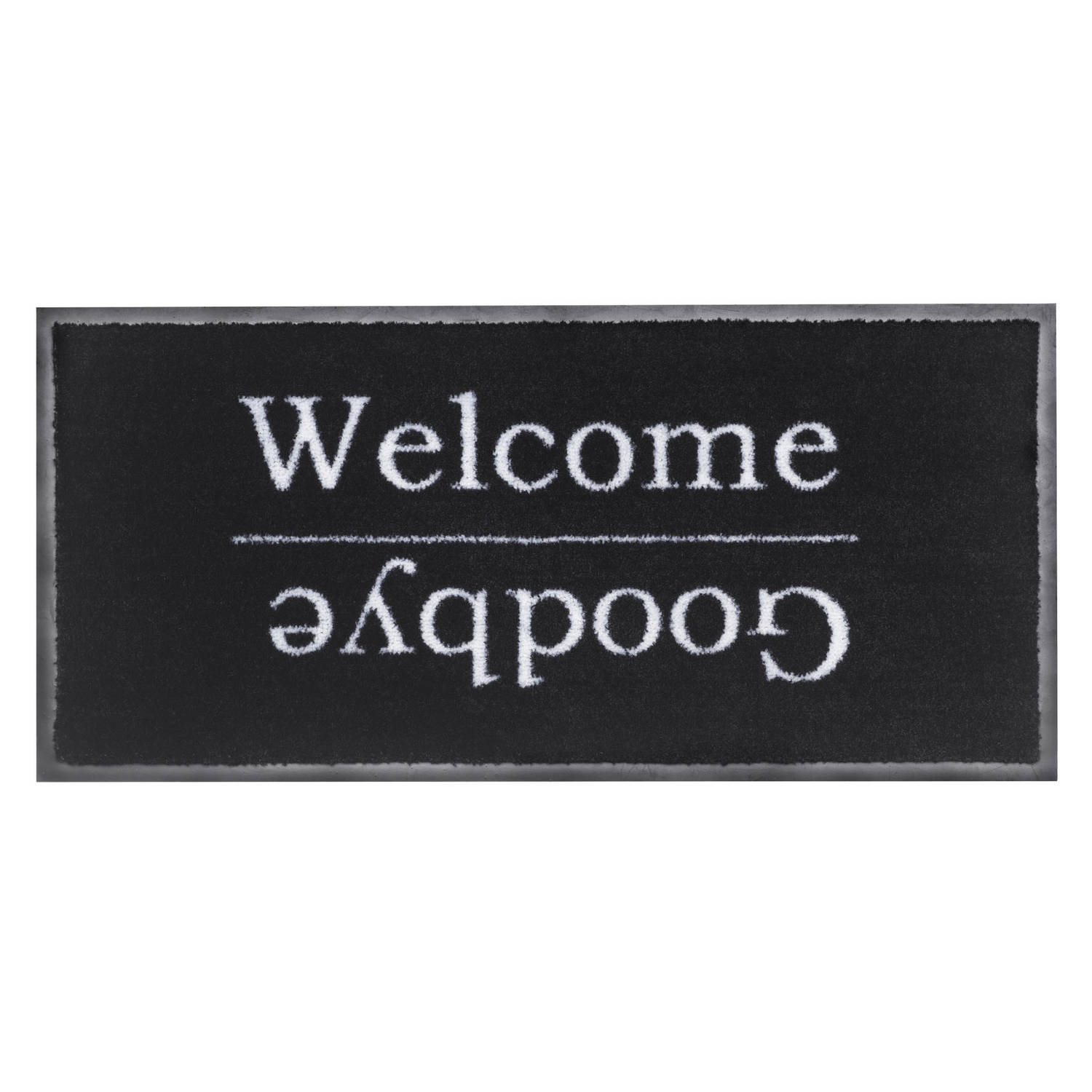 Droogloopmat welcome-goodbye zwart 40x80 cm