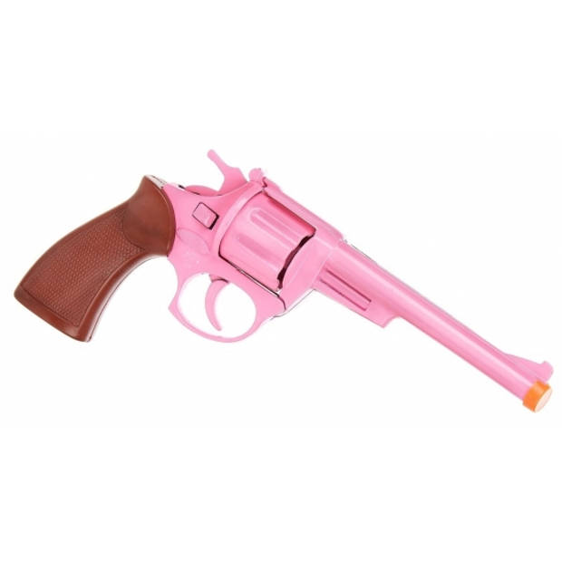 Roze speelgoed pistool 8 shots - Verkleedattributen
