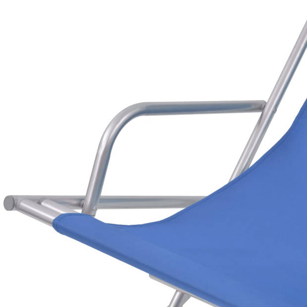 The Living Store Verstelbare Ligstoelen - Blauw - 69 x 61 x 94 cm - PVC Zitting