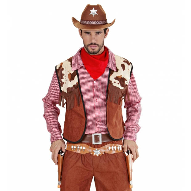 Cowboy dubbele holster western look volwassenen zwart - Verkleedattributen