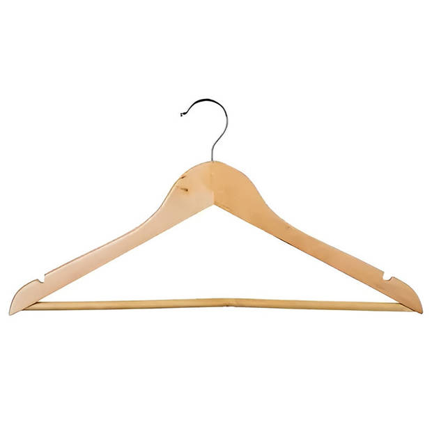 Set luxe kleding hangers van hout 8 stuks 44 cm - Kledinghangers