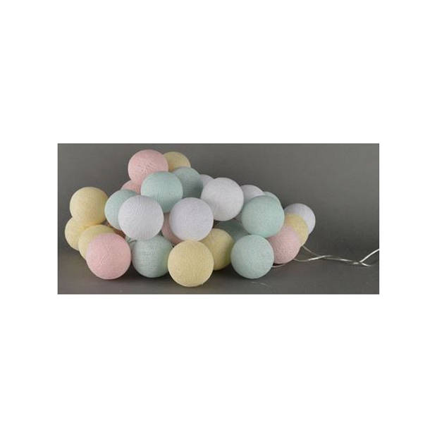 Lichtsnoer met pastel kleuren Cotton Balls 378 cm - Lichtsnoeren