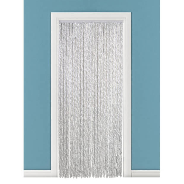 Vliegengordijn/deurgordijn kattenstaart wit/grijs 90 x 220 cm - Vliegengordijnen