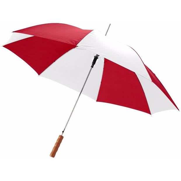 Automatische paraplu rood/wit 82 cm - Paraplu's