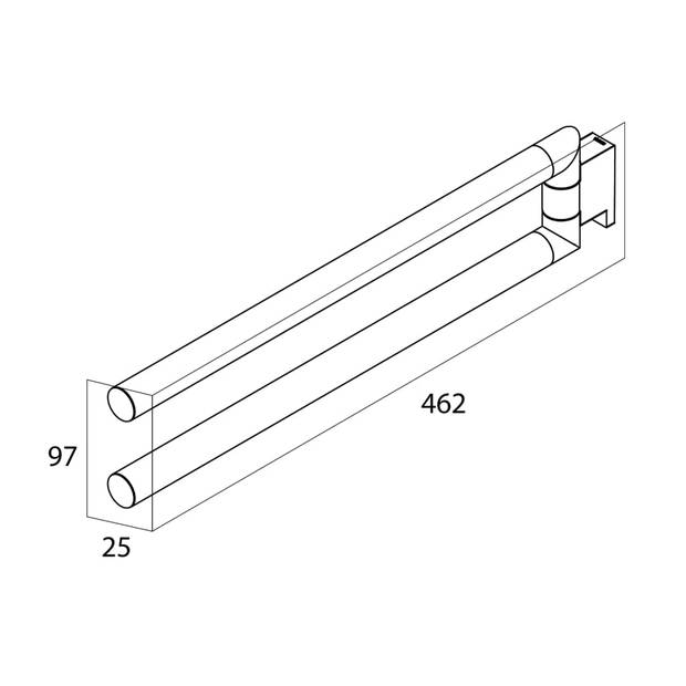 Tiger handdoekrek 2-armig Bold - Metaal - Zwart