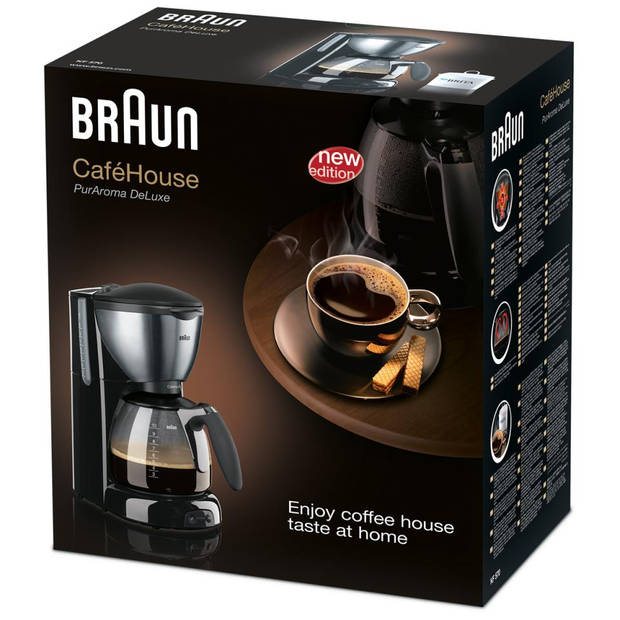 Braun filterkoffiezetapparaat CafeHouse PurAroma Deluxe KF 570/1 - zwart
