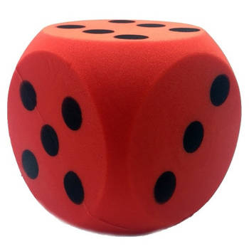 Grote foam dobbelsteen rood 16 x 16 cm - Dobbelspel - Speelgoed
