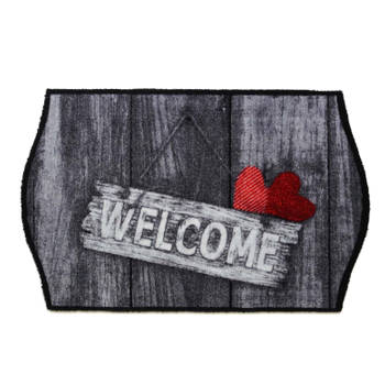 Droogloopmat Welcome hearts 50x75 cm