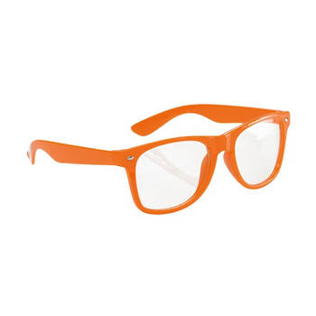Party zonnebrillen neon oranje voor volwassenen - Verkleedbrillen