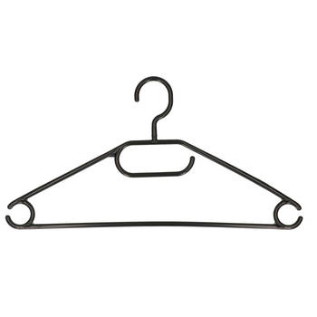 Storage Solutions Kledinghangers set - 20x stuks - kunststof - zwart - kledingkast hangers - Kledinghangers