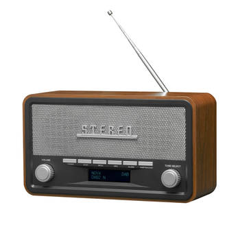 Denver DAB Radio met Bluetooth - Digitale Radio – Retro Radio – DAB+ / FM Radio - DAB18 – Hout