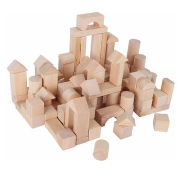 Zak met 100 houten blokken - Blokken