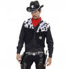 Cowboy dubbele holster western look volwassenen zwart - Verkleedattributen