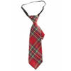 Geruite stropdas rood 30 cm voor volwassenen - Verkleedstropdassen