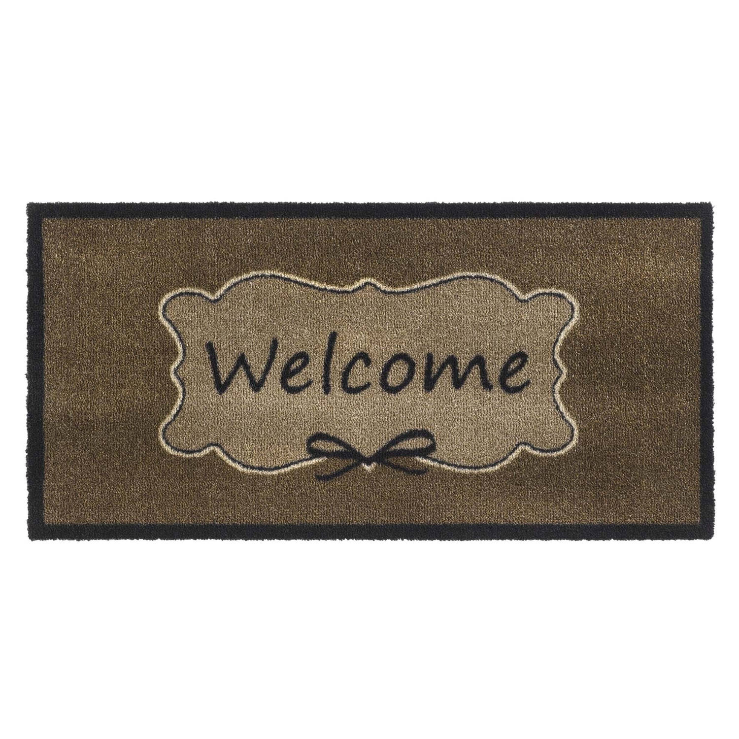 Schoonloopmat vision welcome taupe 40x80 cm