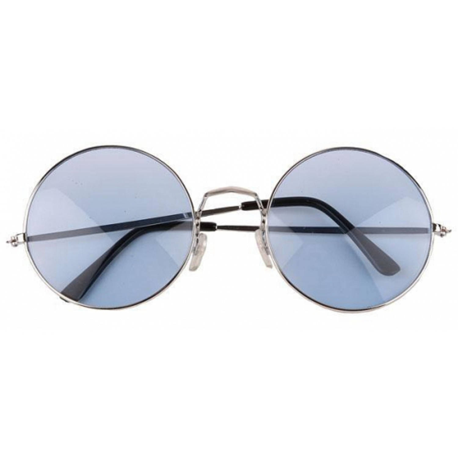 Blauwe XL hippie bril grote glazen - Verkleedbrillen | Blokker