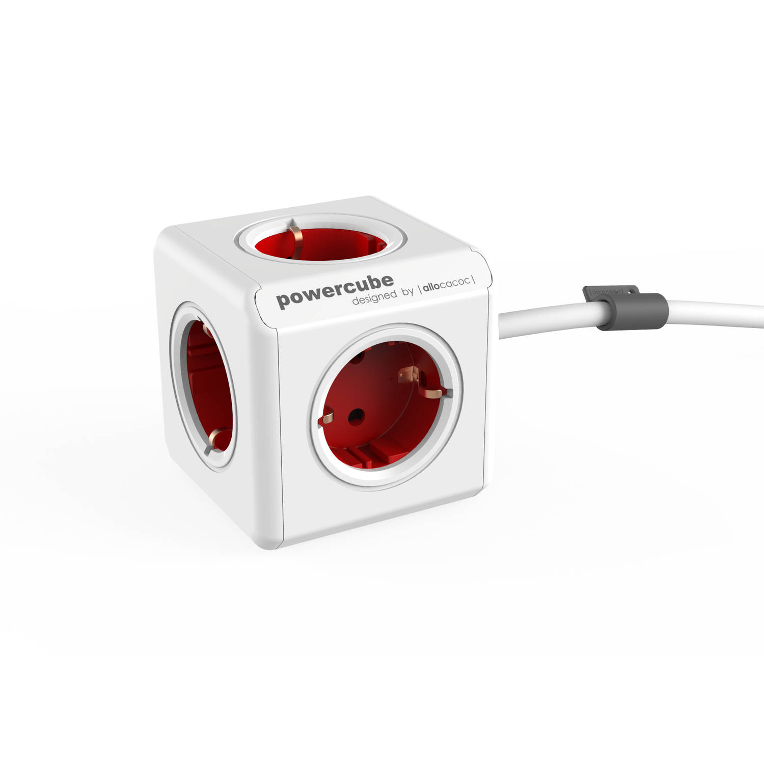 Allocacoc allocacoc PowerCube Extended 3 m incl. 3 m kabel rood Type F (1307-DEEXPC)