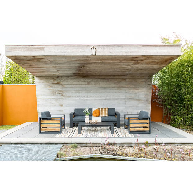 Garden Impressions Plaza lounge tuintafel 140x70xH40 cm donker grijs