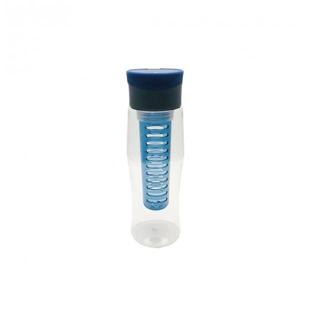 Blokker waterfles met infuser - donkerblauw - 700 ml