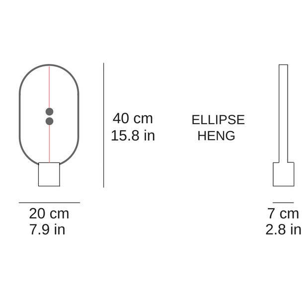 HENG Balance Lamp USB Elipse Zwart