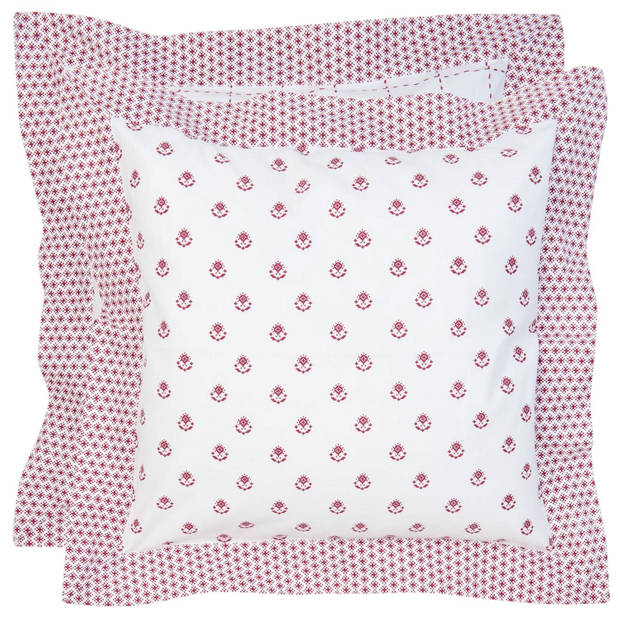 Clayre & eef kussenhoes 40x40 cm - rood - katoen, 100% katoen